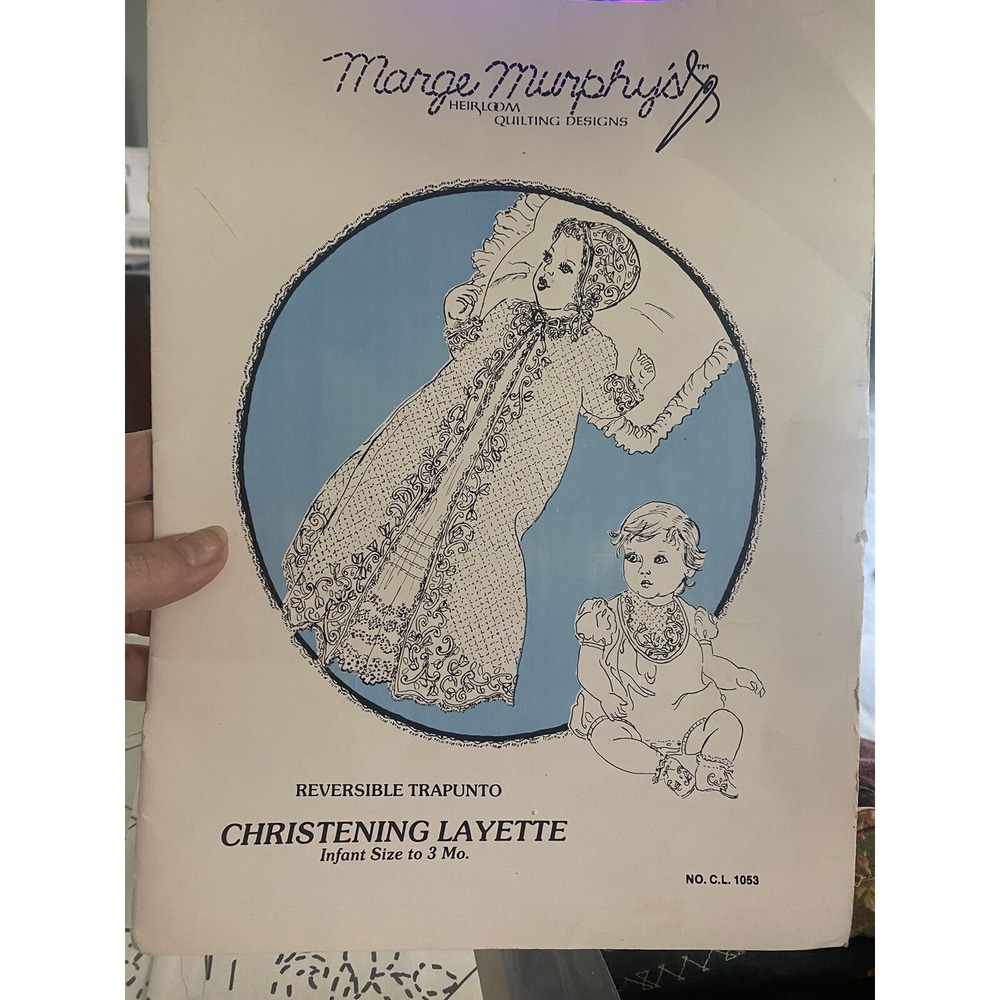 Vintage 1983 Marge Murphy Christening Layette Pattern Infant 3M No CL 1053
